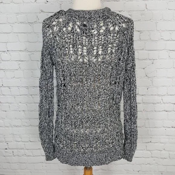 Elizabeth and James Gray Loose Knit Cardigan Sweater - Picture 5 of 11